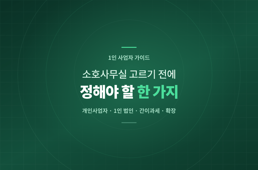 1인 사업자가 소호사무실 고르기 전에 정해야 할 것